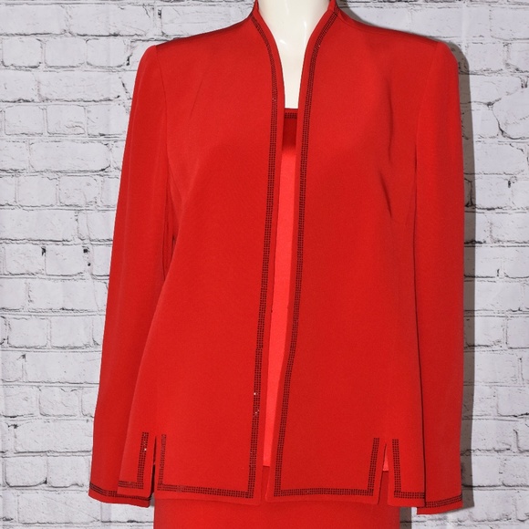 Lourdes Chavez Other - 3pc Lourdes Chavez Haute Couture Red Silk Skirt Designer Suit Size S/M NEW!!!
